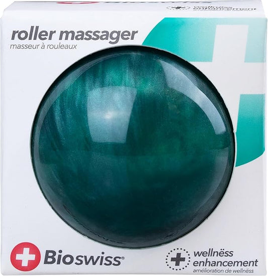BioSwiss Roller Ball Massager, Handheld Full Body Massage Tool for Back, Legs, and Muscles Bioswiss