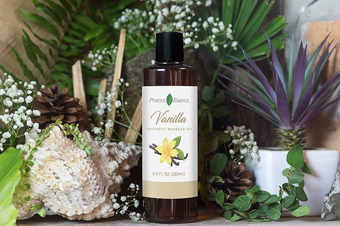 Vanilla Massage Oil for Massage, Body Massage Lotion; Jojoba, Sweet Almond Oil for Skin, Vitamin E, and Pure Vanilla Essential Oil, Body Oil Aceite para Masajes Relajantes - Bloomnest