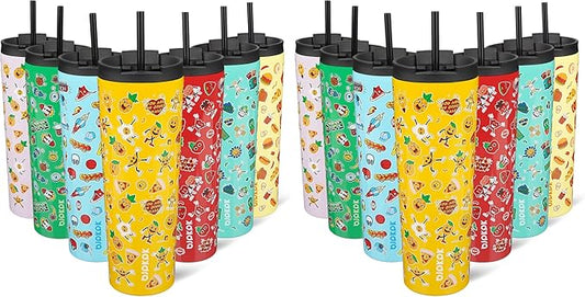 BJPKPK 30oz Insulated Tumbler With lid And Straw Stainless Steel Tumblers Travel Coffee Mug Reusable Thermal Cup,Hawaii Fruits-Yellow (Pack of 2) - Bloomnest