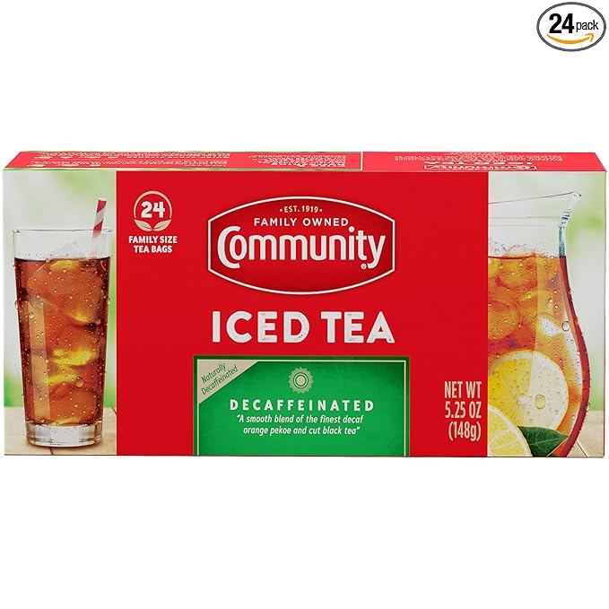 Community Coffee Decaf Tea, 24 Family Size Tea Bags (Pack of 1) - Bloomnest