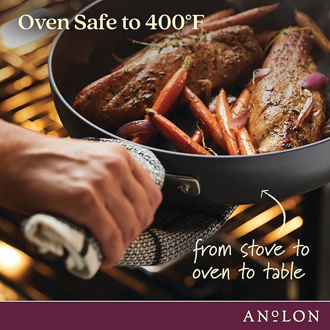Anolon Advanced Home Hard-Anodized Nonstick Wide Stock Pot/Stockpot (7.5-Quart, Moonstone) - Bloomnest
