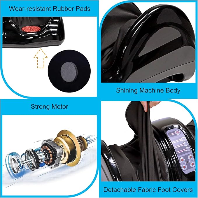 H&B Luxuries Shiatsu Foot Massager Machine with Remote Controller, Kneading and Rolling Home Massagers for Feet, Ankle, Calf, Leg, Ideal for Men, Women, Father, Mom Parents and The Elderly, Black