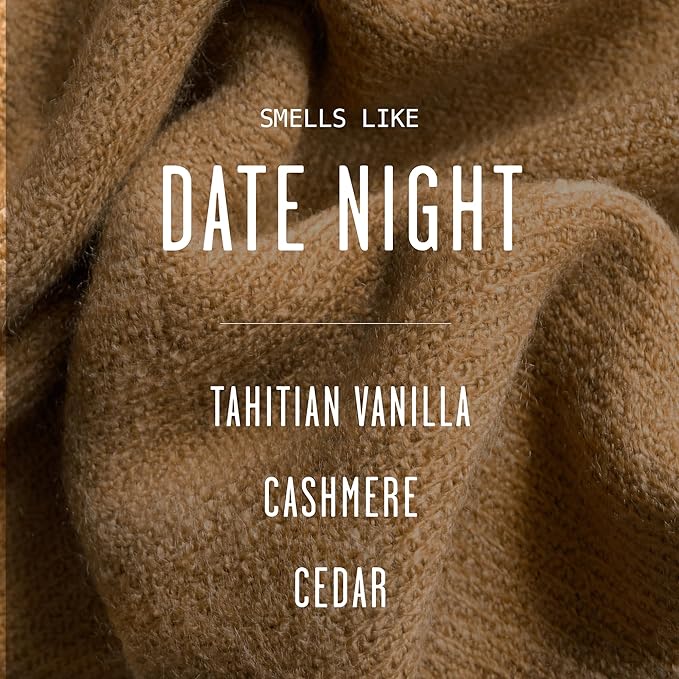 Date Night Candle I Scented Black Candles for Men or Women - French Cashmere & Vanilla Scent Soy Wax - Infused w/Essential Oils | Mens Candle I Long-Lasting 50Hr Burn, 9oz I Non Toxic I Made in USA - Bloomnest