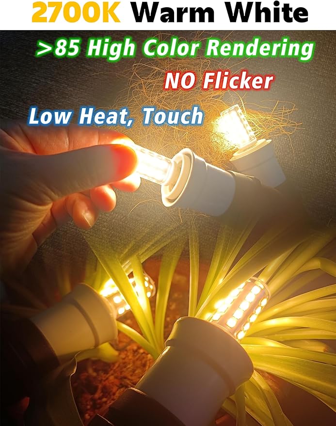 E12 Dimmable 15 Watt-40 Watt Himalayan Salt Lamp Bulbs Equivalent, C7 T20 4W 400lm AC120V Night Light LED Bulbs with E12 Base for Rock Salt Lamps, 2700k Warm White,8Pack - Bloomnest