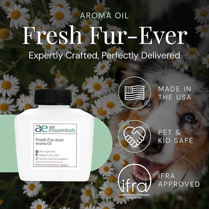 Air Esscentials Fresh Fur-Ever Aroma Oil - Pet-Preferred Pure Essential Oil for Scent Machines & Cold-Air Diffusers | Juicy Peach & Lemongrass | Floral Harmony | Comforting Sandalwood Finish | 100mL - Bloomnest