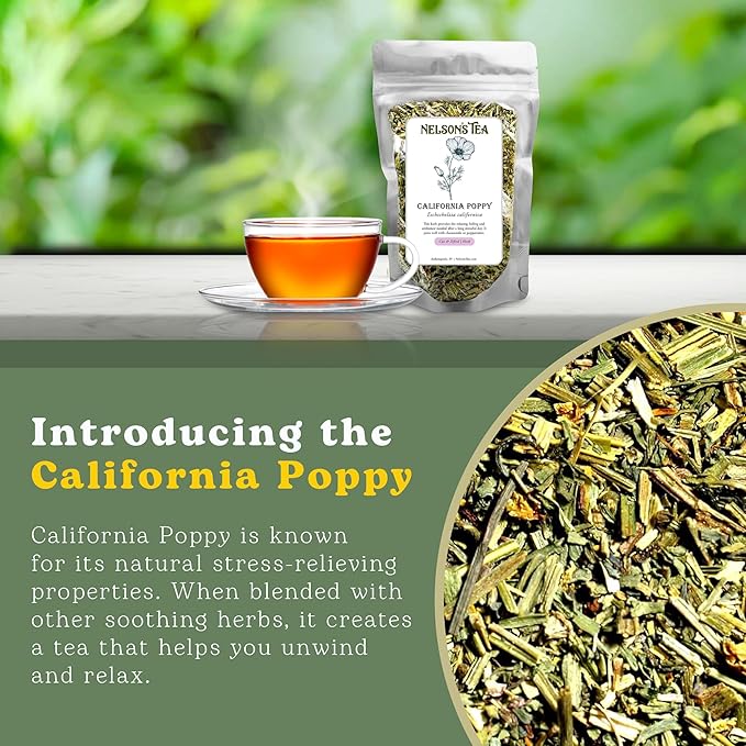 Nelson's Tea - California Poppy - Cut & Sifted - Loose Leaf - Herbal Tea - 4 Oz - Bloomnest