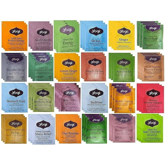 Tea Bags Sampler Assortment Box 36 Count - Different Flavors Perfect Variety for office, party, Morning, Afternoon Or night Organic Tea Bags - Bloomnest