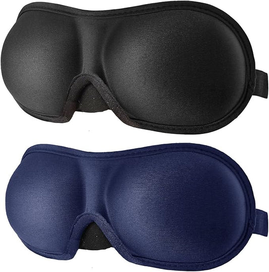 3D Eye mask for Sleeping,Machine Washable, Sleep Mask for Women, Blinder Blindfold Airplane (black+navy) - Bloomnest