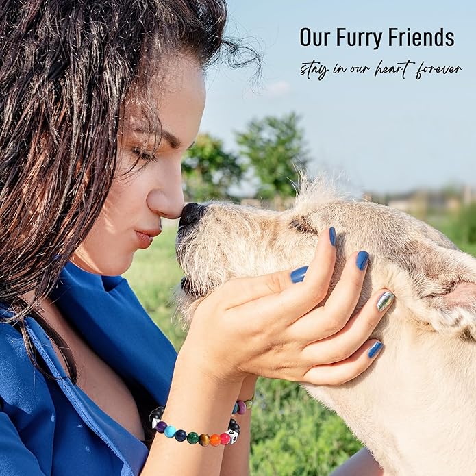 TONY & SANDY Dog Memorial Gifts, Pet Sympathy Rainbow Bridge Pet Memorial Bracelet for Men Women Girls Who Loss of Beloved Dog Cat - Bloomnest
