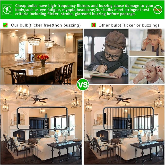 LiteHistory LED Bulb Dimmable 6W Equal Warm White 2700K T6 T25 E12 Candelabra Bulb 60 watt for Chandeliers,Ceiling Fan,Pendant,Wall sconces AC120V 600LM e12 Light Bulb 6Pack - Bloomnest