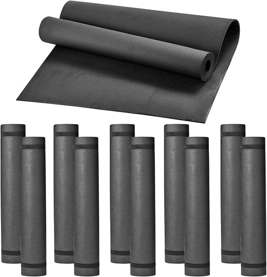10 Pack Yoga Mats Bulk, 68'' x 24'' x 4mm Thick Black Yoga Mats for Kids and Adults, Anti-Slip Tear-Resistant Exercise Mat for Fitness Stretching Home Workout Gym and Studio - Bloomnest
