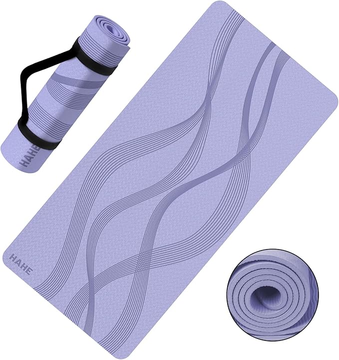 Yoga Mat High Density Exercise Mat, 76"x32"x0.27"Thick Wide & Large Yoga Mat for Women Men, Professional POE Workout Mat for Yoga, Pilates, Fitness & Stretching - Bloomnest
