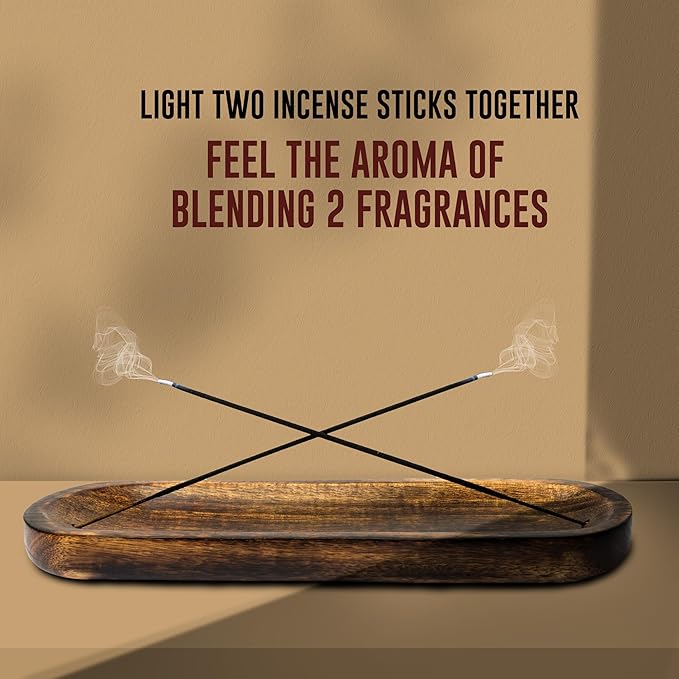 raajsee Wooden Brown Incense Holder -Incense Burner Holder –Ash Catcher - Incense Stick Holder - Meditation & Yoga - Great Gift for Any Occasion Size 11x4 inch - Bloomnest