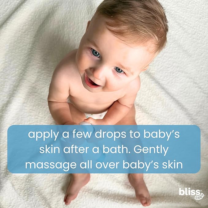 Bliss Baby Oil, All Natural, Premium & Unscented, Vegan - Made with Organic Avocado Oil, Coconut Oil, Dermatologist Tested, Soothing & Hydrating Baby Massage Oil, Travel Size 4 fl. Oz. - Bloomnest