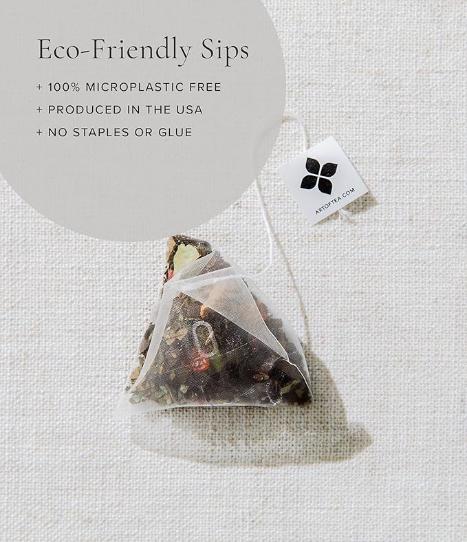 Art of Tea | Assorted Tea Sampler | 12 Count Sampler Box | Breakfast Tea, Earl Grey Creme, Egyptian Chamomile (Non-Caffeinated), French Lemon Ginger (Non-Caffeinated), Green Pomegranate, Mint Green, Tali's Masala Chai, Happy Tea, and White Coconut Creme - Bloomnest