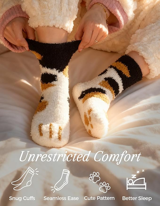 TEHOOK Warm & Cozy Valentines Gifts for Women, Fluffy Fuzzy Plush Sleeping Slipper Socks - Soft Warm Fabric - Bloomnest