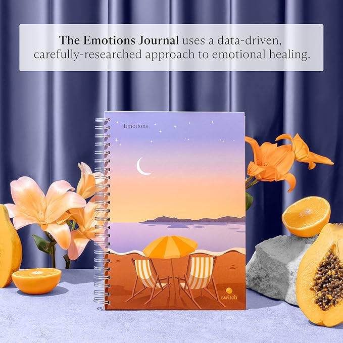 Switch Research Emotions Journal - Self Care Journal - Psychologist-Backed Manifestation Journal - Therapist Recommended Affirmation - Beautiful Self Care for Women - Size: A4