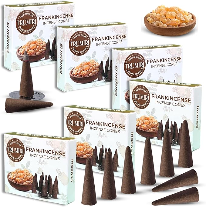 Frankincense Scented Incense - 60 Cones (6 Packs of 10) TRUMIRI