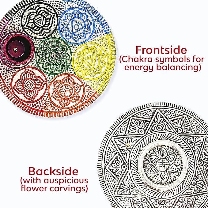 Chakra Palo Santo Holder Burner - Handcrafted Metal Incense Holder | Perfect Spiritual or Meditation Gift (4.5 inch)