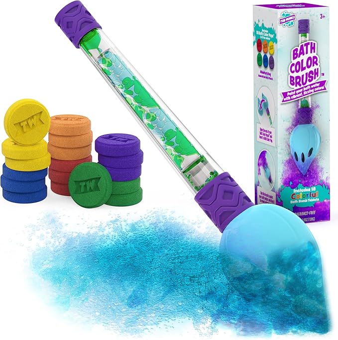 Tub Works® Bath Color Brush™ Kids Bath Bomb Set | Nontoxic & Fragrance-Free | Use Brush to Paint Water with Vibrant, Fizzing Colors | Fun BathBombs for Kids Bath | Creative Bathtub Toys for Toddlers - Bloomnest