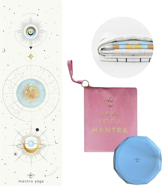 Mantra Yoga Travel PRO 1.5mm - Foldable Fitness & Exercise Mat with Bag | Lightweight, Compact & Eco-Friendly | Non-Slip & Washable | For All Types of Yoga | 72" L x 24" W | 2.6 lbs