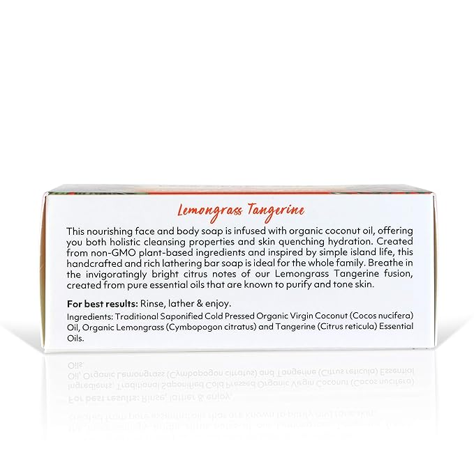 "Coco Fiji Soap Bar for Face and Body Infused With Organic Coconut Oil, Lemongrass Tangerine Essential Oil, Natural Soap for Moisturizing & Pore Purifying Skin, 7 oz, Pack Of 2 " - Bloomnest