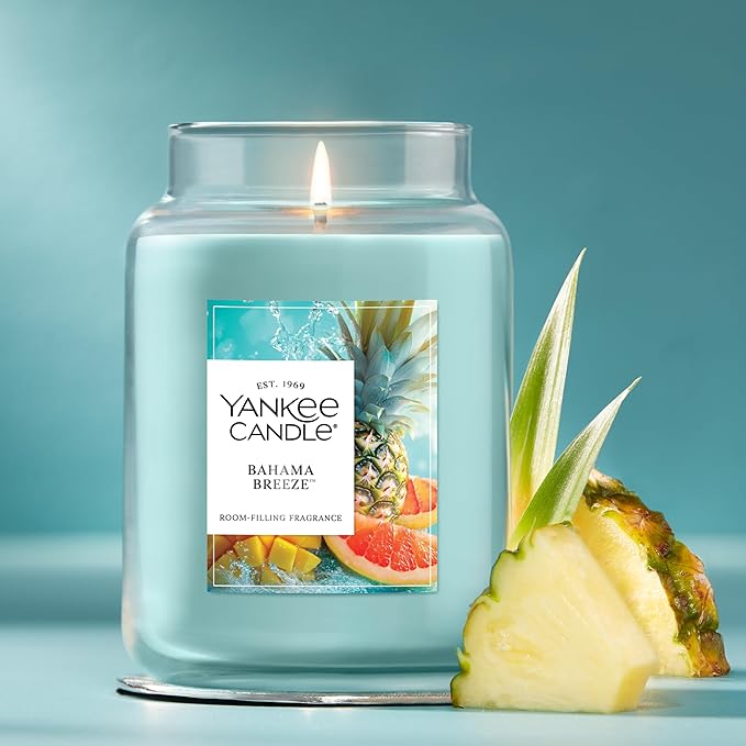 Yankee Candle Bahama Breeze Scented Candle, 22oz Large Jar with up to 150 Hour Burn Time, Giftable, Birthdays - Bloomnest