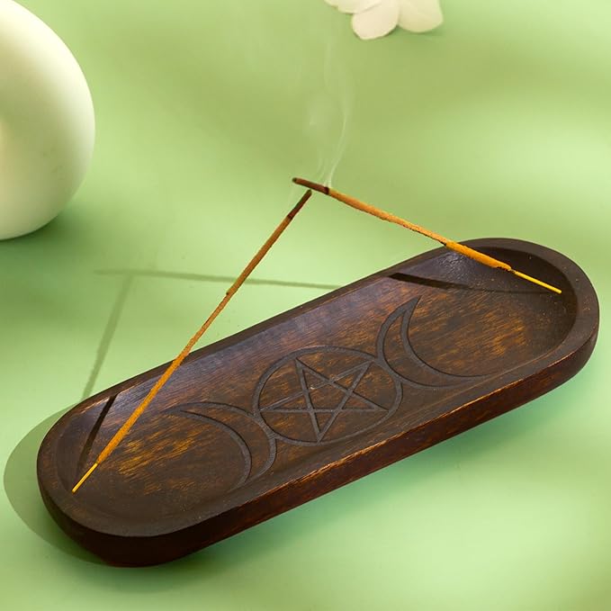 raajsee Incense Holder Hand Carved -Incense Burner Holder –Ash Catcher - Incense Stick Holder - Meditation & Yoga - Great Gift for Any Occasion Size 11x4 inch - Bloomnest