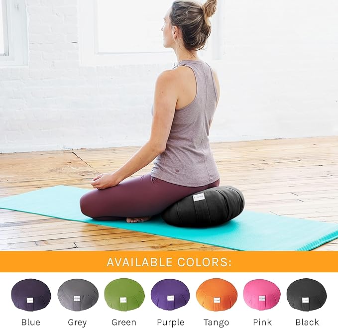 Meditation Cushion Sol Living Yoga Floor Pillow 100% Cotton Floor Cushion Removable Cover Firm Comfort Yoga Floor Cushion Seating for Adults Machine Washable Zafu Meditation Pillow Pouf Bolster Pillow