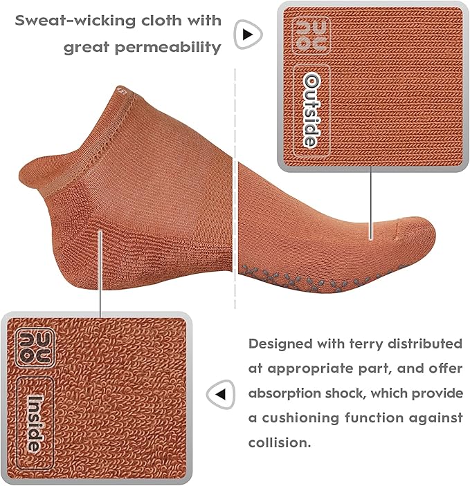 unenow Unisex Non Slip Grip Socks with Cushion for Yoga Pilates Barre Home & Hospital - Bloomnest
