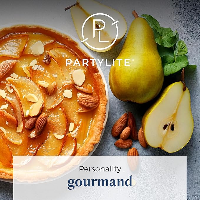 PartyLite 3-Wick Jar Candle, Highly Fragranced Clean Burning Glass Candle, 25-45 Hours Burn Time (Almond Pear Tart) - Bloomnest