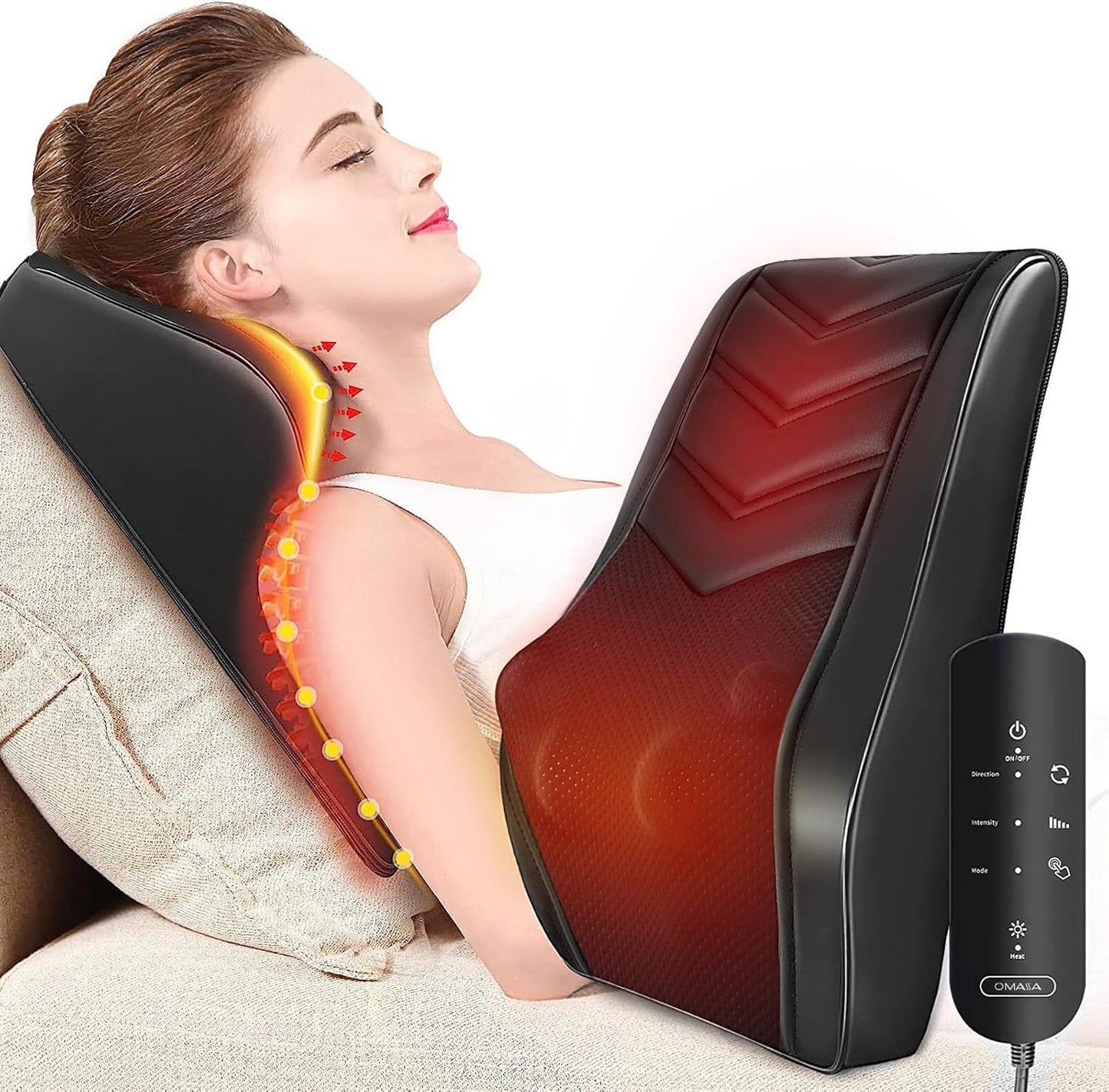 Shiatsu Neck Massager with Heat, 3D Kneading Back Massage Pillow for Pain Relief, Massagers for Neck and Back, Shoulder, Leg, Gifts for Men Women Mom Dad, Stress Relax at Home Office and Car