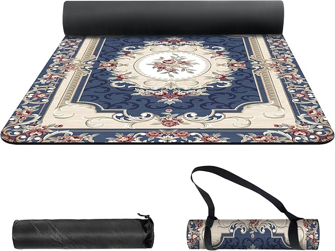 nuveti Yoga Mat Print Extra Thick TPE Non Slip Fitness Exercise Mat with Carrying Bag,72"x24" Extra Thick 6MM Exercise & Workout Mat for Yoga, Pilates Fitness and Floor Exercises - Bloomnest