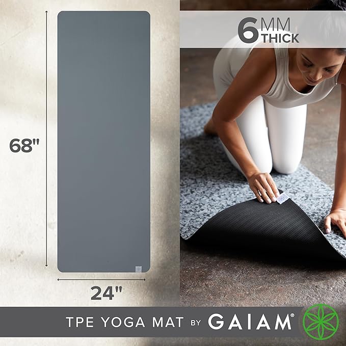 Gaiam Yoga Mat Performance TPE Exercise & Fitness Mat for All Types of Yoga, Pilates & Floor Exercises - Bloomnest