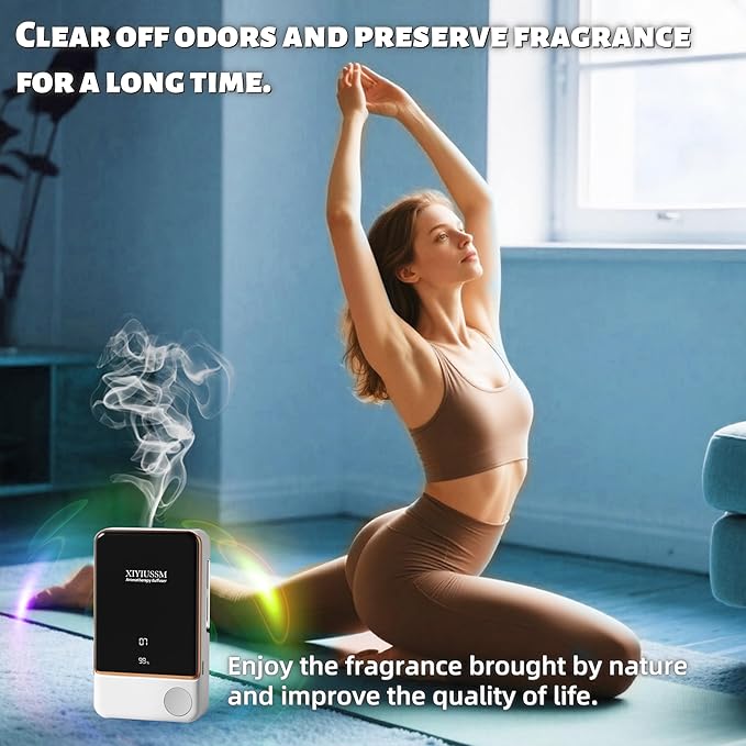 Waterless Essential Oil Diffuser for Home & Office Cordless Battery Operated Aroma Diffuser with 7 Mist Levels, Ultrasonic Air Freshener for Large Rooms Bedroom Bathroom Car Small & Portable - Bloomnest