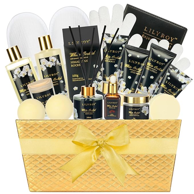 Valentines Day Gifts for Women - 18-Piece Luxury Gold Spa Gift Set, Premium Bath Collection | Father's Day, Mothers Day Gift, Birthday Gifts, Christmas, All Occasion Ultimate Holiday Gift