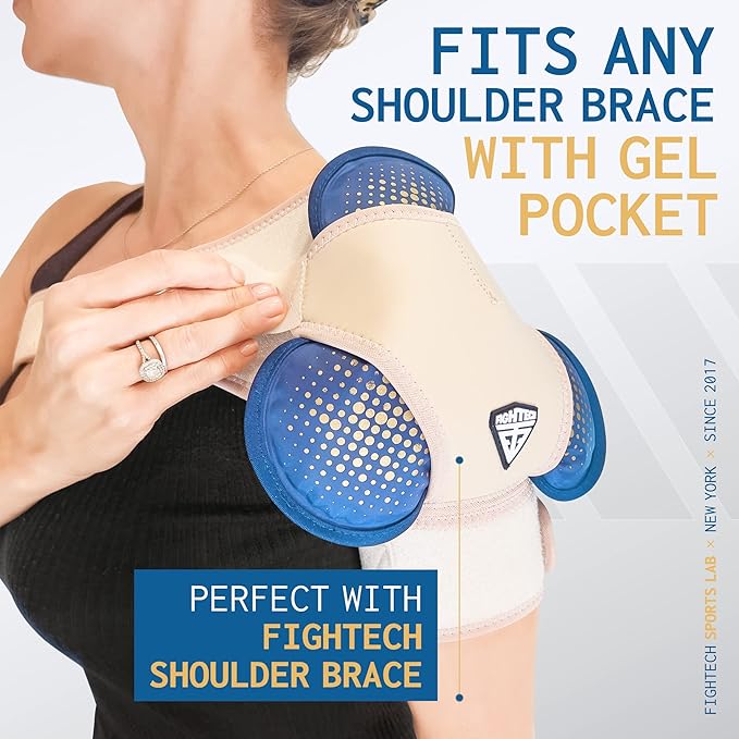 Reusable Hot and Cold Gel Ice Pack for Shoulder, Rotator Cuff, Knee, Back, Head, Eyes, Elbow, Hip - Leak Proof Post Surgery Heat & Cold Therapy Compress by FIGHTECH (Hinge Joint, Single) - Bloomnest