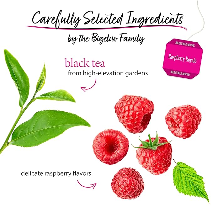 Bigelow Tea Raspberry Royale Black Tea Bags, Caffeinated, 20 Count, Pack of 6 - Bloomnest