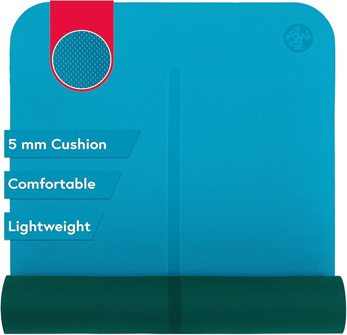 Manduka Begin Yoga Mat 68" - 5mm Cushioning | Comfortable, Lightweight & Reversible with Alignment Stripe | Budget-Friendly | 68 x 24 inches - Bloomnest