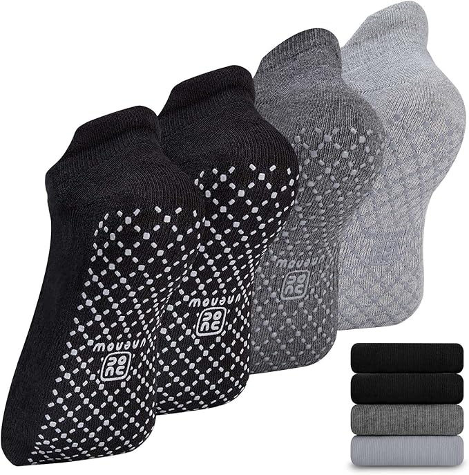 unenow Unisex Non Slip Grip Socks with Cushion for Yoga Pilates Barre Home & Hospital - Bloomnest