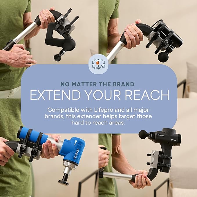 LifePro Massage Gun & Holder (Sold Separately) – Percussion Muscle Massager for Athletes with 8 Heads & 6 Speeds – Deep Tissue Back Muscle Extender for Recovery - Bloomnest