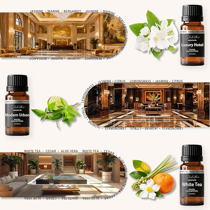 Hotel Diffuser Oil Gift Set – Luxury Hotel Inspired Fragrance Oils for Diffusers, Premium Aromatherapy Home Fragrance, Long Lasting Scent for Bedroom, Spa & Office (Hotel Fragrance Set 10ml*6) - Bloomnest