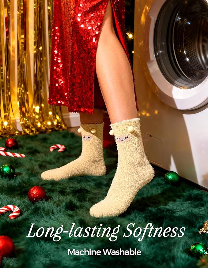 TEHOOK Warm & Cozy Valentines Gifts for Women, Fluffy Fuzzy Plush Sleeping Slipper Socks - Soft Warm Fabric - Bloomnest