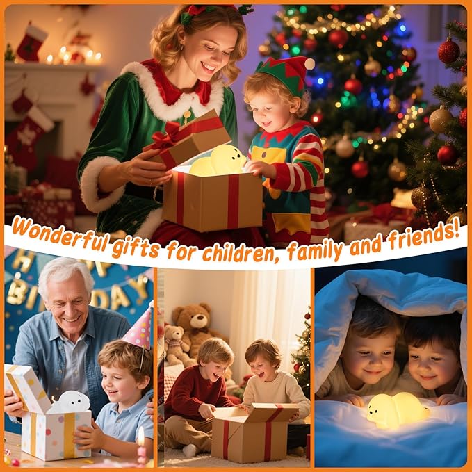 Tremdwoto Dog Night Light for Kids,Cute 7 Colorful Night Light Baby Girl Squishy Night Lights Lamp 1/3 Hour Timer Puppy Light Dimmable Nursery Nightlight，Kawaii Bedroom Decor,Gift for Boys and Girls - Bloomnest