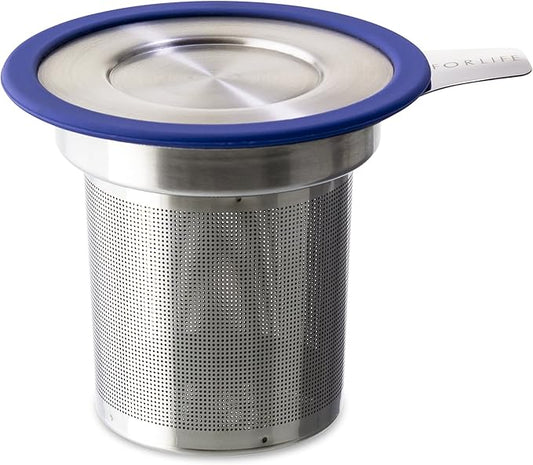 FORLIFE Brew-in-Mug Extra-Fine Tea Infuser with Lid, Marine
