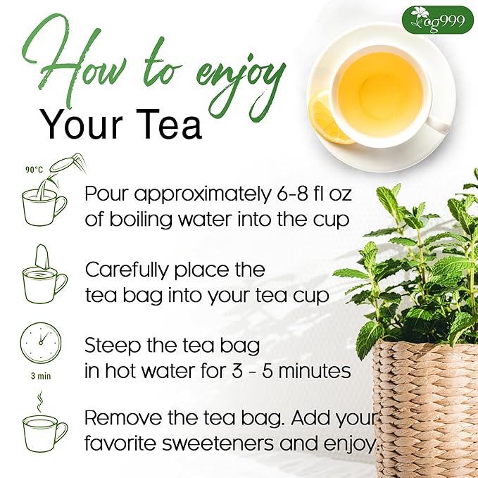 TOG999, Premium Moroccan Mint Green Tea | 30 Tea bags | Traditional Green Tea with Spearmint – Refreshing Flavor, Premium Quality Herbal Blend. Gluten-Free. Vegan - Bloomnest