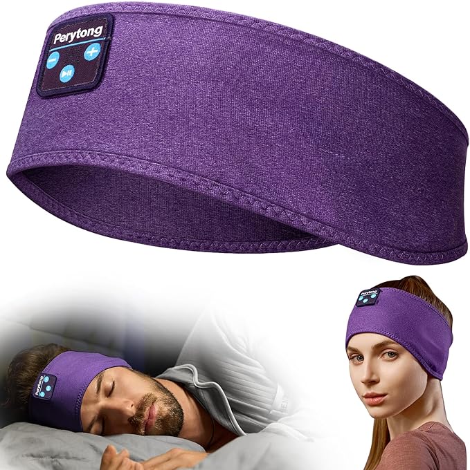 Perytong Sleep Headphones Sleeping Bluetooth Headband, Soft Headphone Band with Ultra-Thin Speakers Perfect for Side Sleepers, Running, Workout, Jogging, Yoga, Insomnia Cool Gadgets - Bloomnest