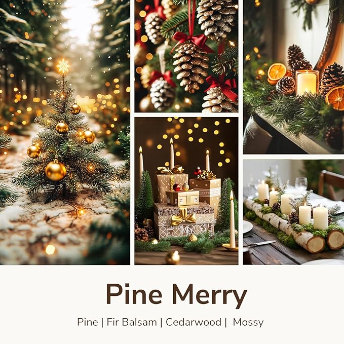 Goodpick Pine Merry Scented Candle, Soy Wax 22oz 120H Long Burning, Festive Pine Forest with Cedar & Juniper, Holiday Home Aromatherapy Candles - Bloomnest
