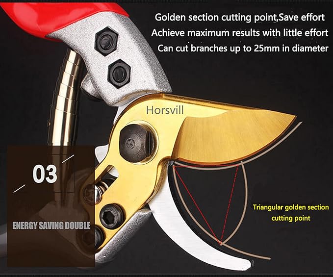 Garden Shears, Japanese labor-saving Garden Scissors, Pruning Shears and Garden Secateurs for Woman and arthritis weak, Professional Branch scissors(Red-grey) - Bloomnest
