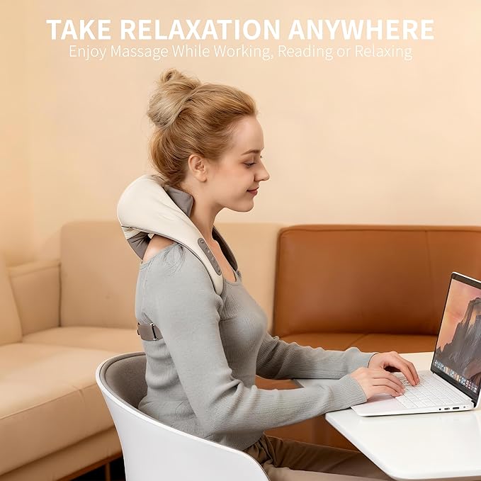 Breo N5 Mini Neck Massager with Heat, Electric Massager for Neck and Shoulder, Deep Massage at Home, Muscle Relaxation Gifts